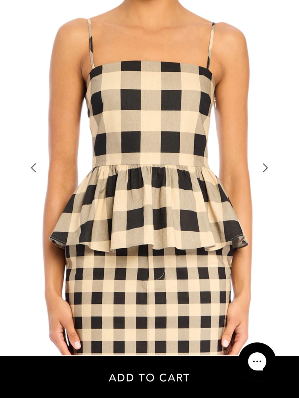 Seroya Peplum Top in black and beige
